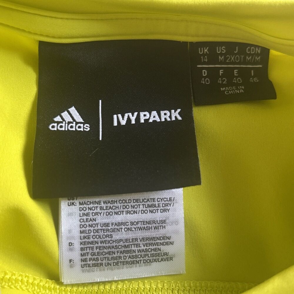 Adidas x Ivy Park neon yellow long-sleeve bolero Workout Cycling shrug Medium - Picture 5 of 10